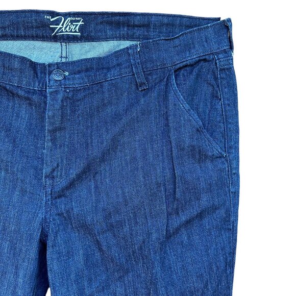 Old Navy The Flirt Dark Blue Flare Bell Bottom Jeans Size 16 - Picture 4 of 12